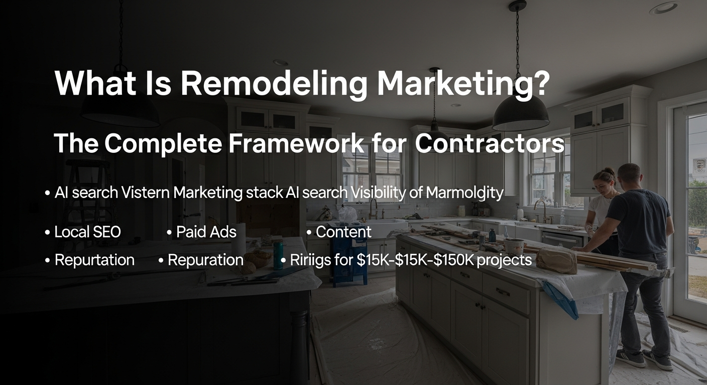 remodeling marketing — What Is Remodeling Marketing? The Complete Framework for Contractors